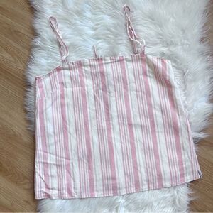 Rhythm. Top Pink White Striped sleeveless Medium